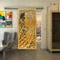 Glasschiebetür SLIM-LINE - Fineprint Modell 172 Gold auf Grauglas
