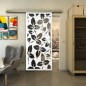 Glasschiebetür SLIM-LINE - Fineprint Modell 175 Weiss auf Grauglas