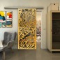 Glasschiebetür SLIM-LINE - Fineprint Modell 177 Gold auf Grauglas Glasschiebetür SLIM-LINE - Fineprint Modell 177 Gold auf Grauglas