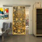 Glasschiebetür SLIM-LINE - Fineprint Modell 178 Gold auf Grauglas