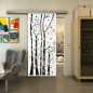 Glasschiebetür SLIM-LINE - Fineprint Modell 182 Weiss auf Grauglas
