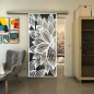 Glasschiebetür SLIM-LINE - Fineprint Modell 184 Weiss auf Grauglas