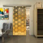 Glasschiebetür SLIM-LINE - Fineprint Modell 187 Gold auf Grauglas