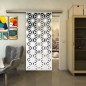 Glasschiebetür SLIM-LINE - Fineprint Modell 187 Weiss auf Grauglas