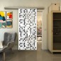 Glasschiebetür SLIM-LINE - Fineprint Modell 190 Weiss auf Grauglas