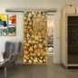 Glasschiebetür SLIM-LINE - Fineprint Modell 192 Gold auf Grauglas