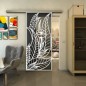 Glasschiebetür SLIM-LINE - Fineprint Modell 195 Weiss auf Grauglas