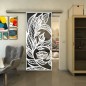Glasschiebetür SLIM-LINE - Fineprint Modell 196 Weiss auf Grauglas