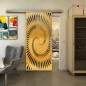 Glasschiebetür SLIM-LINE - Fineprint Modell 197 Gold auf Grauglas