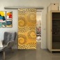 Glasschiebetür SLIM-LINE - Fineprint Modell 198 Gold auf Grauglas