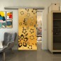 Glasschiebetür SLIM-LINE - Fineprint Modell 199 Gold auf Grauglas