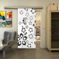 Glasschiebetür SLIM-LINE - Fineprint Modell 199 Weiss auf Grauglas