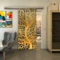 Glasschiebetür SLIM-LINE - Fineprint Modell 202 Gold auf Grauglas