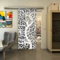 Glasschiebetür SLIM-LINE - Fineprint Modell 202 Weiss auf Grauglas
