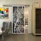 Glasschiebetür SLIM-LINE - Fineprint Modell 204 Weiss auf Grauglas