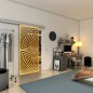 Glasschiebetür SLIM-LINE - Fineprint Modell 070 Gold auf Grauglas