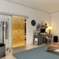 Glasschiebetür SLIM-LINE - Fineprint Modell 071 Gold auf Grauglas