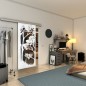 Glasschiebetür SLIM-LINE - Fineprint Modell 110 Weiss auf Grauglas