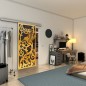 Glasschiebetür SLIM-LINE - Fineprint Modell 112 Gold auf Grauglas