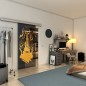 Glasschiebetür SLIM-LINE - Fineprint Modell 114 Gold auf Grauglas