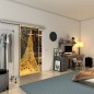 Glasschiebetür SLIM-LINE - Fineprint Modell 132 Gold auf Grauglas