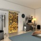 Glasschiebetür SLIM-LINE - Fineprint Modell 149 Gold auf Grauglas