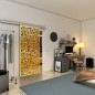Glasschiebetür SLIM-LINE - Fineprint Modell 168 Gold auf Grauglas Glasschiebetür SLIM-LINE - Fineprint Modell 168 Gold auf Grauglas