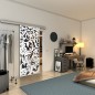Glasschiebetür SLIM-LINE - Fineprint Modell 170 Weiss auf Grauglas