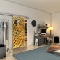 Glasschiebetür SLIM-LINE - Fineprint Modell 172 Gold auf Grauglas