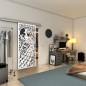 Glasschiebetür SLIM-LINE - Fineprint Modell 172 Weiss auf Grauglas