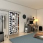 Glasschiebetür SLIM-LINE - Fineprint Modell 176 Weiss auf Grauglas