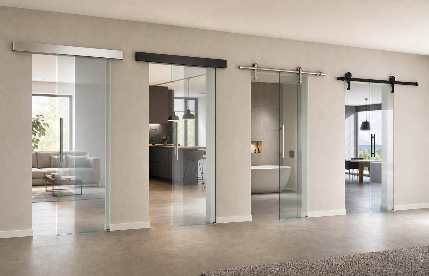 Vergleich von Glasschiebetürsystemen mit und ohne Softclose