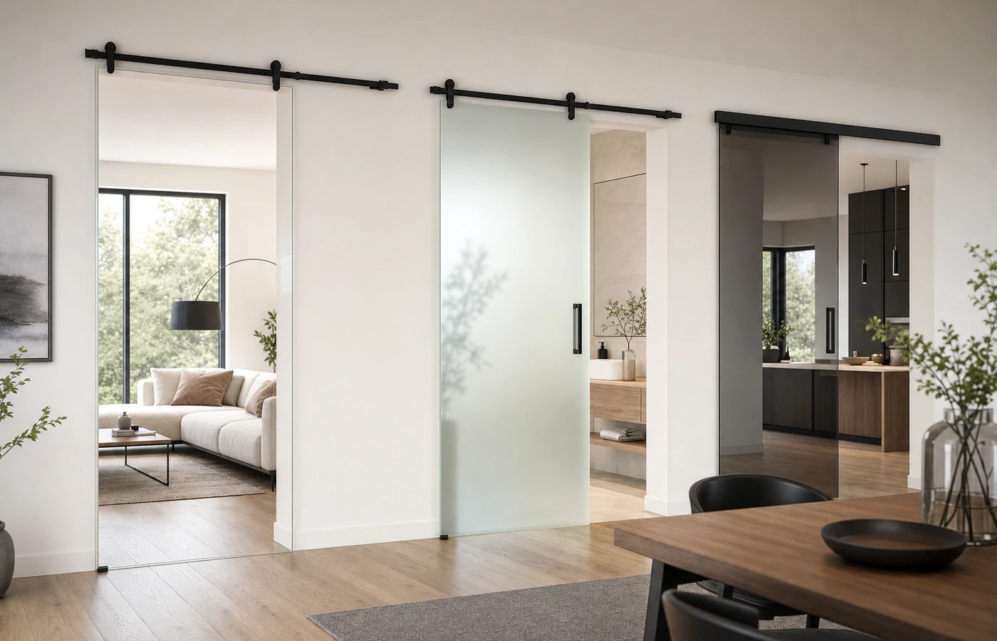 Kaufentscheidung für eine Glasschiebetür anhand von Licht, Sichtschutz und Beschlagsystem